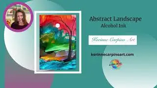 Paint an abstract landscape using alcohol inks