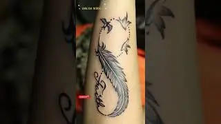 GIRLS FEATHER TATTOO DESIGNS #shorts #tattoo #tattoodesign
