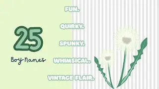 25 BOY NAMES W/ MEANINGS | FUN QUIRKY SPUNKY WHIMSICAL VINTAGE FLAIR