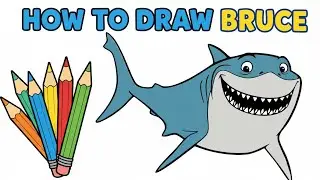 How to Draw Bruce the Shark 🦈 | Easy Step by Step Drawing for Kids