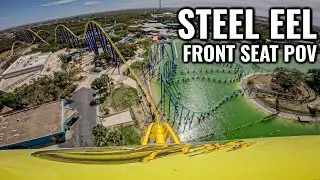 Steel Eel 5K Front Seat POV SeaWorld San Antonio 2025