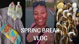SPRING BREAK VLOG: PLAYING BASKETBALL WITH MY SON, SEAFOOD NIGHT, LOOKING FOR THE EOS BODY OIL