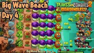 Big Wave Beach - Day 4 [PC] (Hardest difficulty) | Plants vs Zombies 2 Gardendless