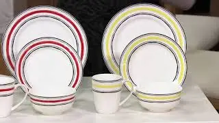 Lenox Illustrated Stripes 24-Pc Dinnerware Set Service for 6 on QVC
