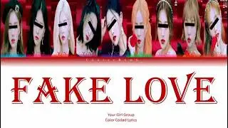 Your girl group (9 members ver.) - Fake Love (Bts) Color Coded Lyrics |Han/Rom/Eng|