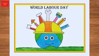 World Labour Day Drawing / World Labour Day Drawing Easy Steps / World Labour Day Poster Drawing