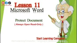 MS Word - Lesson 11 Protect Document ( Always Open Read-Only ) | @kroupheap168 | #computer