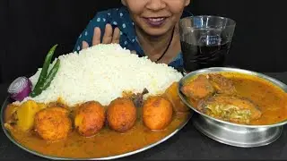EATING EGG CURRY 🥚RICE🍚 COLD DRINK FISH CURRY🐠 MUKBANG VIDEO