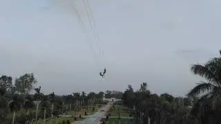 Enjoying Zip-line with Hubby@Atapi Adventure Park