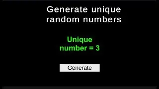 Generate unique random numbers in unity easy tutorial