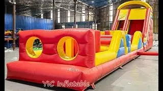 Inflatable Carnival Games Inflatable Challenge Race Obstacle Course With   Slide for Sale