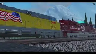 Union Pacific the Katy heritage unit leads a very long freight train!