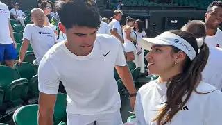 Alcaraz&rsquo;s Reaction When Camila Osorio Walked Up to Meet Him | Wimbledon 2025