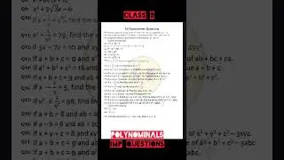 #shorts | Class 9 Maths | Polynomials | Important Questions | Practice Test | Worksheet