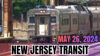 NJT Equipment Move at Trenton Transit Center - Comet Vs, ALP-45DP & Multilevels - May 26, 2024