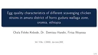 Egg quality characteristics of different scavenging chicken strains in amuru district of horro gudu
