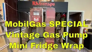 MobilGas SPECIAL Vintage Gas Pump Mini Fridge Wrap