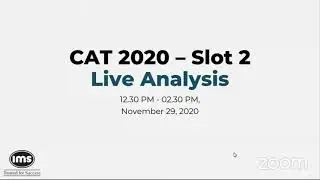 CAT 2020 Slot 2 Analysis | IMS Learning Resources