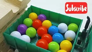 Marble Run Race ,🔥 Toy Colour Truck, Garbage Truck, Excavator, Dump Truck, 🛻 Ambulances,🥎⚾🏀