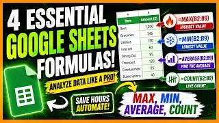 Using Max, Min, Average, and Count in Google Sheets