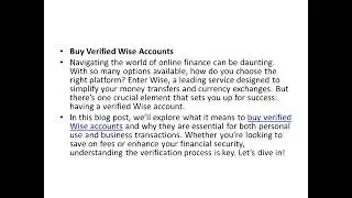 Buy Verified Wise Accounts #account #wise #getsmmus