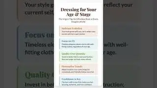 Dressing for Your Age & Stage: Ageless Style Guide!  Your style evolve...
