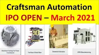Craftsman Automation IPO - All Details Out | March 2021