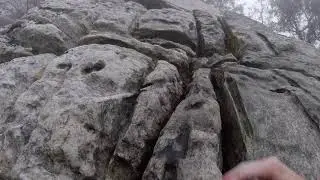 Sport Climbing Chicken Bone in the Fog and Rain | Pilot Mountain, NC | 10/15/2017