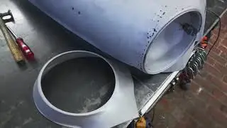 VW Typ 3 Kotfl&uuml;gel Reparatur, w&auml;hrend eines Kurs...MOBYLAS Schwei&szlig;kurse und Oldtimer Seminare