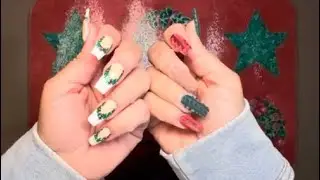Christmas Split Design Nails 