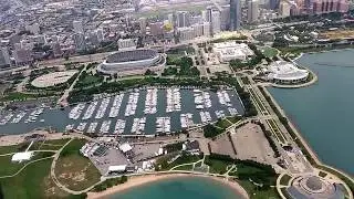 Downtown Chicago Skyline - Flight over the city