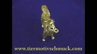 Schmuck Anh&auml;nger Motiv Husky in Gold und Silber