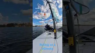 Foiling on a Skeeta on Lake Fenton, MI (Yes it's cold, don't be a simp) #skeeta #foiling #Melges