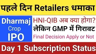 Dharmaj Crop IPO | Dharmaj Crop IPO Subscription GMP Today | Dharmaj Crop IPO GMP | Upcoming IPO