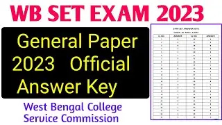 WB SET Exam 2023 General Paper Official Answer Key