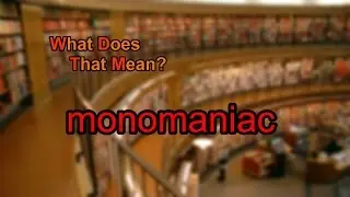 What does monomaniac mean?