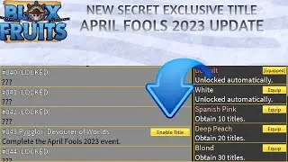 NEW Secret Title (Full Guide) - Blox Fruits April Fools