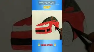 how to draw a car 🚗 watercolor #shorts #art #ytshorts