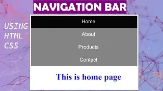 Navigation Bar | Simple Navbar | HTML CSS With Explanation #html #css
