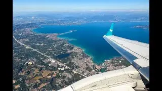 Air Dolomiti take-off from Verona with an amazing view