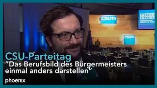 CSU-Parteitag: Matthias Beer, CSU, im Gespr&auml;ch mit Claudia Davies | 13.12.2025