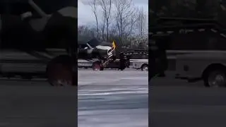 Lifted Trucks Falls Off Trailer | Heading To Truck Show