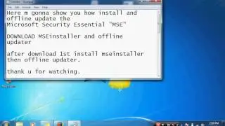 install and offline update MICROSOFT SECURITY ESSENTIAL MSE