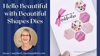 Hexagon Puzzle Card in Pink with Beautiful Shapes Dies