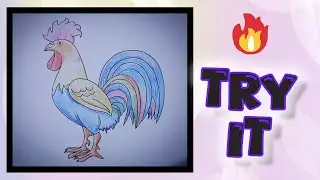 Rooster or Cock easy drawing | Murali Drawing Tech:Easy Steps to World-Class Drawing | Pro Tricks! 🏆