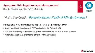 Symantec PAM - Health Monitoring API