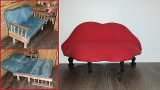 5 DIY Doll Couches - Convertible Sofa Beds, Lip Couch,etc