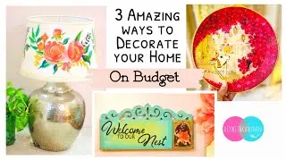 3 AMAZING WAYS TO DECORATE YOUR HOME ON BUDGET |Decoupage on Lampshade & Plate#homedecor #walldecor