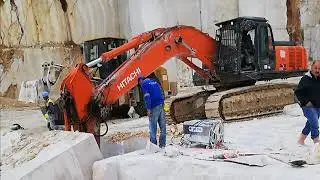 MARBLE BLOCK FALL Mermer Yıkım Mermer Blok Devirme Mermer Ocağı Quarry Marble Mining Granite Mining