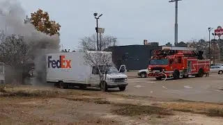 FEDEX FIRE FULLY ENGULFED IN FLAMES CHRISTMAS PACKAGES? PEARL MISSISSIPPI RANKIN COUNY IRL 